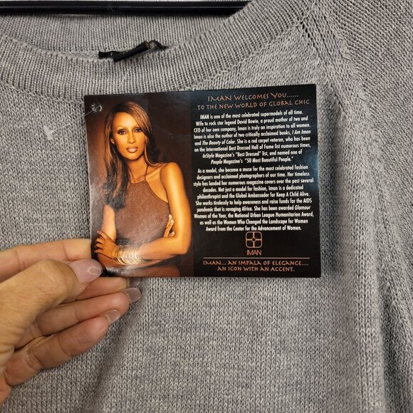 IMAN Platinum Luxe Womens Gray Touch Of Cashmere Pullover Cape Poncho Blend XL - Picture 3 of 6